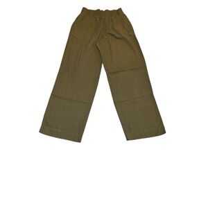 Old Navy Woman’s Wide Leg Comfort Stretch Khaki Green Linen Pant Size XS